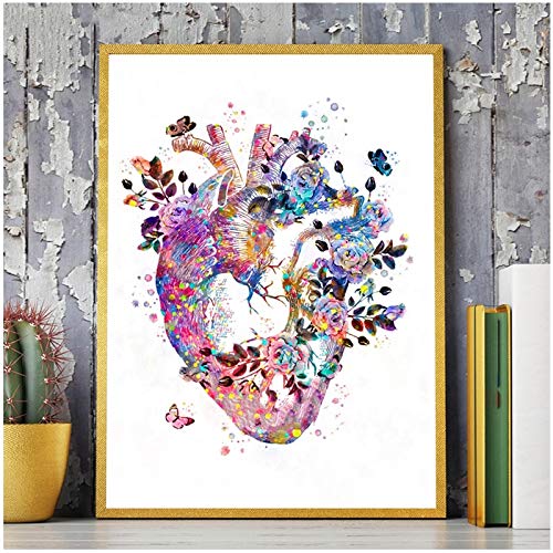 Xojbid Herz Menschliches Organ Medizinische Anatomie DIY Diamant Malerei Kreuzstich Stickerei Medizinisches Geschenk Quadrat Diamant 30x40cm von Xojbid