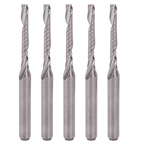 Xolsurg 5pcs Fräsenschneider Einer Flöte Spirale Wolfram -Stahl -Endmühlen Schneidwerkzeug 3.175x2x15mmmm von Xolsurg