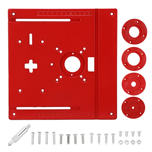 Xolsurg Holzbearbeitung Trimmmaschine Flip Board Aluminium Legierung Jig Säge Trimmer Router Tisch Insert Platte Mitte Loch Buchse Easy Aperieren Sie genaue Maßstab Multi Purpose von Xolsurg