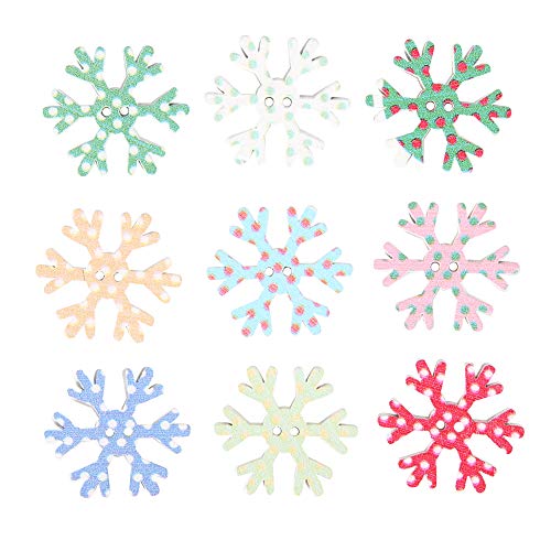 Xolsurg -Holzknöpfe gemischte Farbe Schneeflocken DIY Basteln nähen Scrapbooking Dekor für Stoffdekoration 100pcs Xolsurg -Holzknöpfe gemischte Farbe Schneeflocken DIY Basteln nähen Scrapbooking Dekor für Stoffdekoration 100pcs von Xolsurg