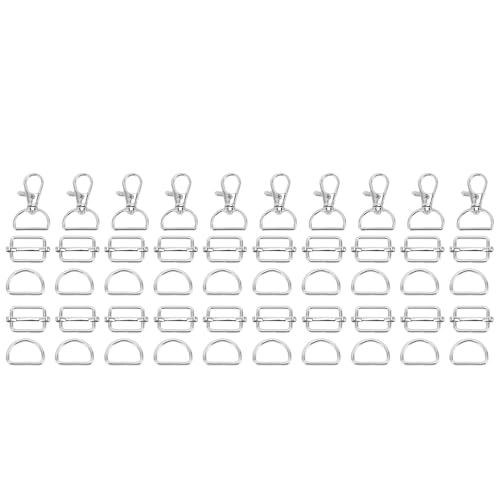 Xolsurg Zinklegierung Fastener Kettenkette Set Drehschaler Haken D Ring Ring Sliding Schnalle Geldbörse Silber Xolsurg Zinklegierung Fastener Kettenkette Set Drehschaler Haken D Ring Ring Sliding Schnalle Geldbörse Silber von Xolsurg