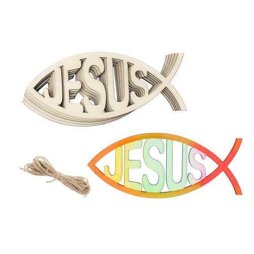 15 Stück 15 Stück 15 cm Holz Jesus Fisch Christentum Symbol Ausschnitte Unlackiertes Holz Jesus Fisch Christentum Symbol Handwerk Holz Jesus Fisch Christentum Symbol Hängende Ornamente DIY Jesus Fisch von Xonzmmk