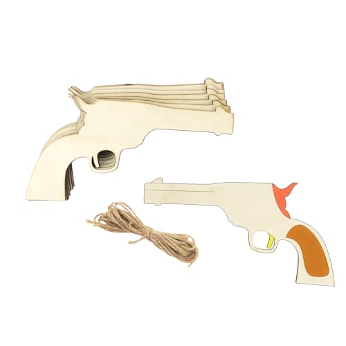 15 Stück 15 cm Holzpistole Pistole Revolver Ausschnitte Unlackierte Holzpistole Pistole Revolver Handwerk Holzpistole Pistole Revolver Hängende Ornamente DIY Pistole Revolver Handwerk für Home Party von Xonzmmk