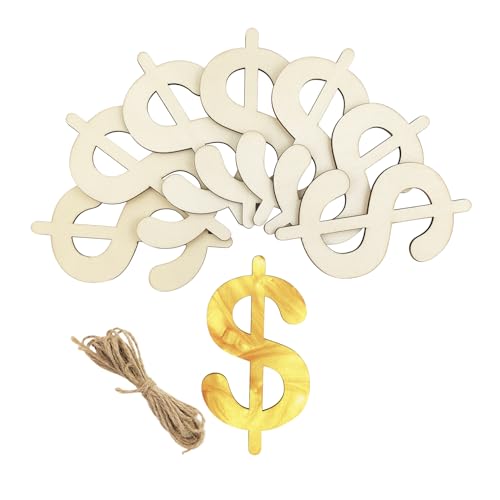 30 Stück 10,2 cm Holz Dollar Zeichen Ausschnitte Unlackiertes Holz Dollar Zeichen Handwerk Holz Dollar Schild Hängende Ornamente DIY Dollar Zeichen Handwerk Geschenkanhänger für Zuhause Party von Xonzmmk