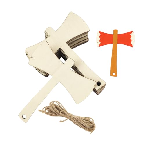 30 Stück 10,2 cm Holzbeil Axt Ausschnitte Unlackierte Holzbeil Axt Handwerk Holzbeil Axt Hängende Ornamente DIY Beil Axt Handwerk Geschenkanhänger für Zuhause Party Dekoration von Xonzmmk