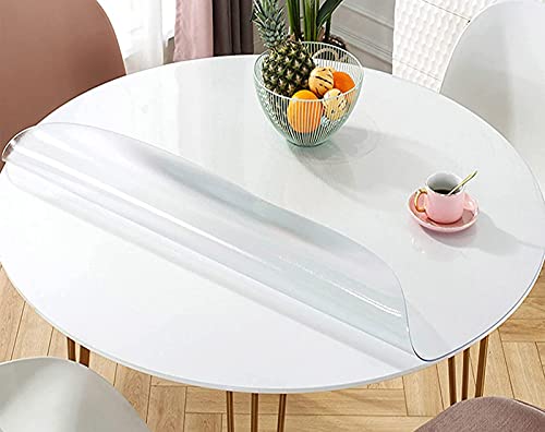 Xpnit Transparente Tischabdeckung, transparente Tischdecke, PVC-Kunststoff, wasserdicht, abwischbar, für Esszimmer, runde Tische (110 cm, rund, matt) von Xpnit