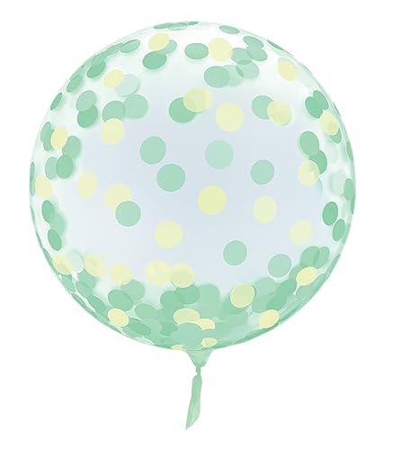 Aufblasbarer Ballon "Express Yourself" für Vortex Green Polka Balloon - Weißes Thema gepunkteter grüner runder Ballon für sie. von Xpress Yourself