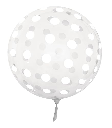 "Express Yourself" Aufblasbarer Ballon für Vortex Weiß Klar Polka Dots Ballon - Glänzender gepunkteter weißer runder Ballon für sie. von Xpress Yourself