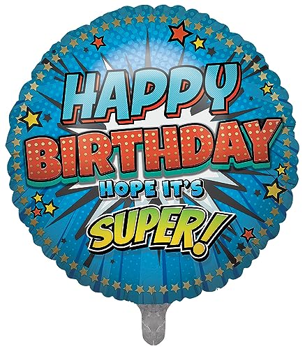 "Express Yourself" Happy Birthday - Blue Hope It's Super! - Character Balloon Theme with Star Design von Xpress Yourself