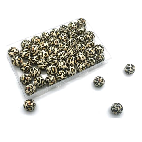 Xptieeck Silikonperlen, 15 mm, für Schlüsselanhänger, für Stifte, Halsketten, Armbänder, Schlüsselbänder, langlebig, einfach zu verwenden, 50 Stück von Xptieeck