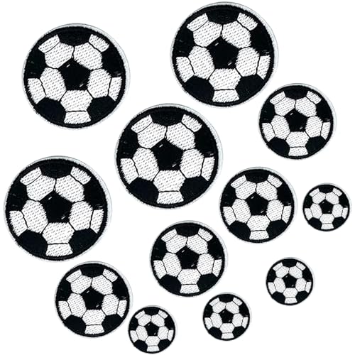 Xrten 12 Stück Cartoon Fußball Stoff Patch, Fußball Patches zum Aufbügeln,Fußball Stoff Aufbügeln, Kinder Fußball Patch für DIY Hosen Jeans Hemden Kleidung und Handarbeiten Xrten 12 Stück Cartoon Fußball Stoff Patch, Fußball Patches zum Aufbügeln,Fußball Stoff Aufbügeln, Kinder Fußball Patch für DIY Hosen Jeans Hemden Kleidung und Handarbeiten von Xrten