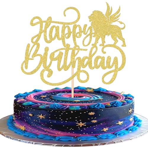 Xsstarmi 1 Packung Leo Cake Topper Glitter 12 Sternbild Löwe Kuchen Pick Juli August Geburtstag Kuchen Dekorationen für Horoskop Astrologie Geburtstag Party Supplies Gold von Xsstarmi