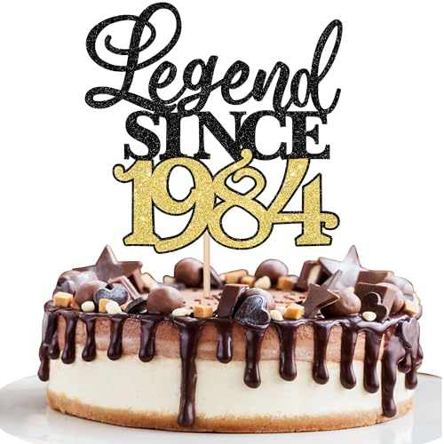 Xsstarmi 1 Packung Tortendeko 40. Geburtstag Tortenaufsatz Glitzer Fabelhaft 40 Kuchen Pick Legend Since 1984 Kuchen dekorationen für 40. Geburtstag Hochzeitstag Party Zubehör Schwarz Gold von Xsstarmi