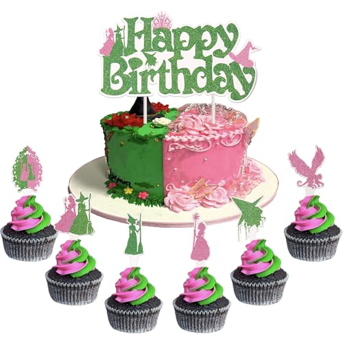 Xsstarmi 25 Stück Prinzessin Hexe Happy Birthday Tortenaufsatz Glitzer Rosa Grün Magische Hexe Kuchen Cupcake Picks für Halloween Zauberer Baby Shower Geburtstag Party Kuchen Dekorationen Supplies Xsstarmi 25 Stück Prinzessin Hexe Happy Birthday Tortenaufsatz Glitzer Rosa Grün Magische Hexe Kuchen Cupcake Picks für Halloween Zauberer Baby Shower Geburtstag Party Kuchen Dekorationen Supplies von Xsstarmi