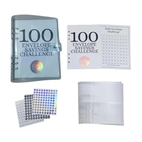 Xtauaguh 100-Umschlag-Challenge,100-Umschlag-Spar-Challenge-Ordner - Umschlag-Challenge-Ordner | 100 Umschläge Geldspar-Challenge, Spar-Challenge-Buch, Budgetordner, Geld-Organizer von Xtauaguh