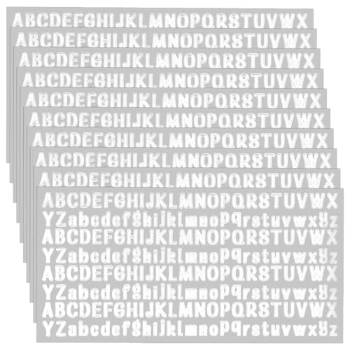 13mm Kleine Buchstaben Aufkleber 10 Blatt Weiß Selbstklebend Buchstaben Aufkleber Mini Weiß Alphabet Sticker für Mailbox Grußkarte Krug Ordner Becher von Xthrotsenk