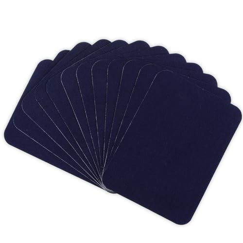 12 Stück Flicken zum Aufbügeln Stoff-Reparaturflicken Bügelflicken zum Aufbügeln für Kleidung, Dunkelblau Patches Jeans Aufbügelflicken für Lochreparatur und Dekoration (10,5 x 7,5 cm) von Xthrotsenk