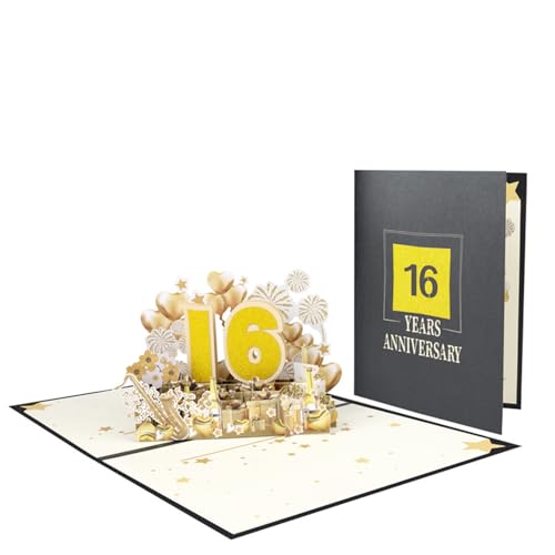 Elegante 3D-Popup-Jubiläumskarte, schöne Popup-Nummer-Grußkarte, elegante 3D-Jubiläumskarte für Paare von XuQiZZpp