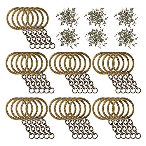 XuQiZZpp 250 x Split für Schlüssel mit Kette, gemischte Farben, Metallspalt für Schlüsselanhänger-Teile mit offener Sprungfeder und Verbindungsstück J von XuQiZZpp