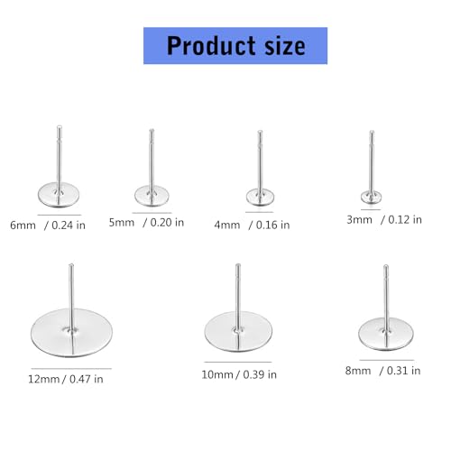 XuQiZZpp Flache Edelstahl-Pads, Ohrring-Verschlüsse, sichere Ohrring-Verschlüsse, verblassende Komfort-Ohrring-Verschlüsse von XuQiZZpp