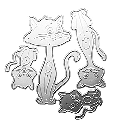 Metall-Stanzformen mit Katzenmotiv, handgefertigt, Schablonenform, Muster für Kinder und Erwachsene von Xuancai
