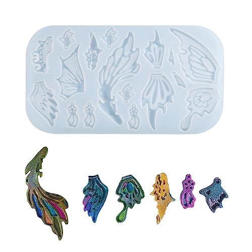 Schmetterlings-Flügel-Kombinations-Ohrring-Form, Epoxid-Ornament-Form, Harzguss-Anhänger, geeignet für Heimdekoration, Schmetterlinge, Flügel, Ohrhänger Schmetterlings-Flügel-Kombinations-Ohrring-Form, Epoxid-Ornament-Form, Harzguss-Anhänger, geeignet für Heimdekoration, Schmetterlinge, Flügel, Ohrhänger von Xuancai