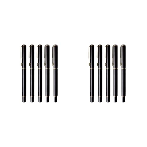 5 Stück/Set Füllfederhalter, Metallstifte, 0,5 mm, Business-Stifte, glattes Schreiben, Schule, Bürobedarf, 5 Stück/Set, Metallstifte, glattes Schreiben, Füllfederhalter, 0,5 mm, schwarze Stifte von Xuanxi