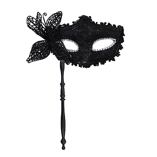 Xuanxi Maskerade Maske mit Haltestab Schmetterling Maske Halbgesichtsmaske Halloween Party Maske Abend Abschlussball Maske für Karneval Maskerade Maske mit Haltestab Halloween Party Maske von Xuanxi