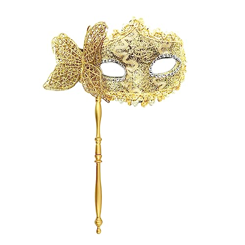 Xuanxi Maskerade Maske mit Haltestab Schmetterling Maske Halbgesichtsmaske Halloween Party Maske Abend Abschlussball Maske für Karneval Maskerade Maske mit Haltestab Halloween Party Maske von Xuanxi