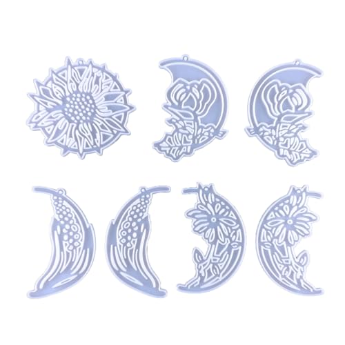 Xuanxi Silikonform, Mondblumen-Harz-Form, Wandkunst-Silikonform, Mond und Blume, Epoxidharz, Gießform für Wand- und Türkunstdekorationen von Xuanxi