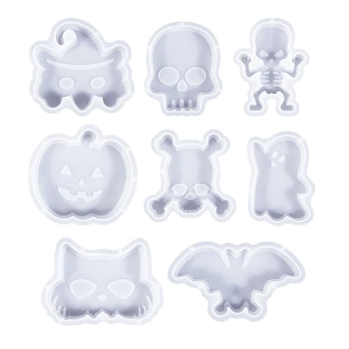 Xuanxi Silikonformen mit Halloween-Thema für Epoxidharz, Halloween, Punpkins, Skelenton, Totenkopf, Silikonformen von Xuanxi