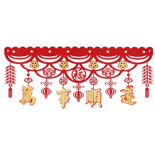 Xuanxi Traditionelle Frühlingsfest-Dekoration, Fransen zum Aufhängen, Ornament für Wohnzimmer, horizontal, farbige Türkopf-Verzierung von Xuanxi