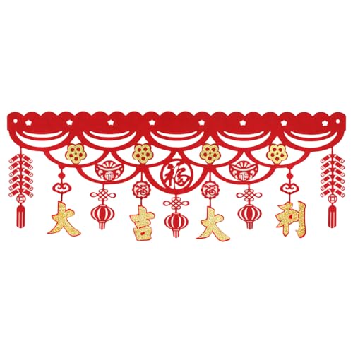 Xuanxi Traditionelle Frühlingsfest-Dekoration, Fransen zum Aufhängen, Ornament für Wohnzimmer, horizontal, farbige Türkopf-Verzierung von Xuanxi