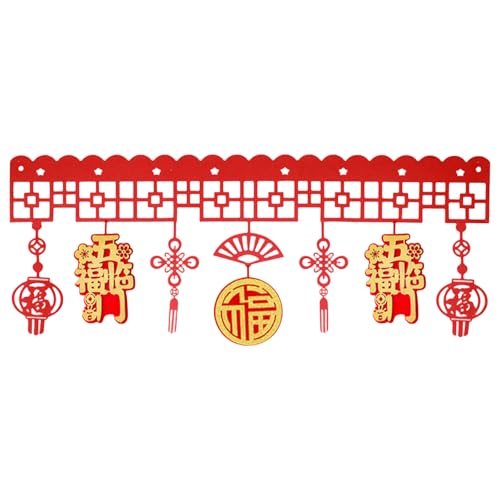 Xuanxi Traditionelle Frühlingsfest-Dekoration, Fransen zum Aufhängen, Ornament für Wohnzimmer, horizontal, farbige Türkopf-Verzierung von Xuanxi