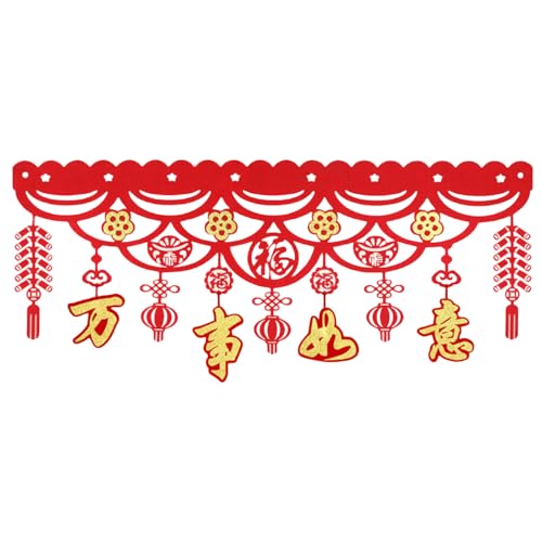 Xuanxi Traditionelle Frühlingsfest-Dekoration, Fransen zum Aufhängen, Ornament für Wohnzimmer, horizontal, farbige Türkopf-Verzierung von Xuanxi