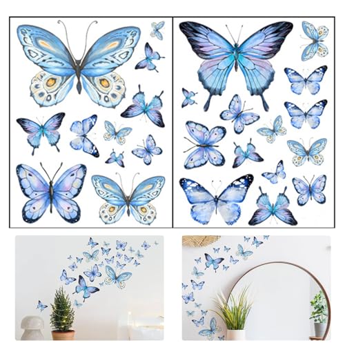 25 Stück Wandtattoo Schmetterlinge Leuchtend, Wandtattoo Leuchtend Schmetterling Wandaufkleber, Schmetterling Deko Wandsticker, für Wohnzimmer Schlafzimmer Kinderzimmer von Xuigort