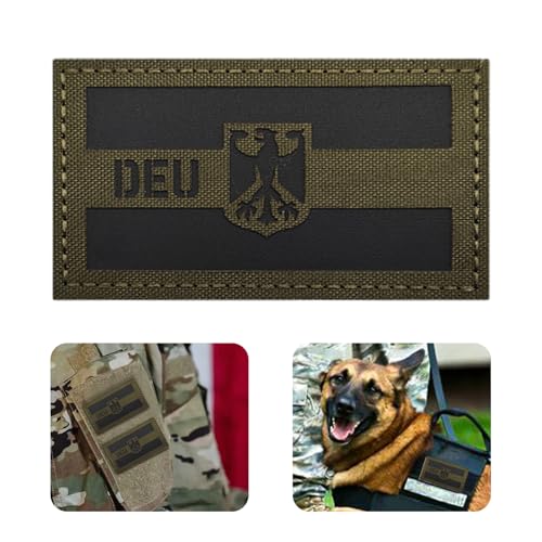 Deutschland Infrarot Reflektierende Patches Klett, Bundeswehr Militär Flaggen Patch Klett Gestickt Abzeichen, Für Taktische Kleidung Rucksack Baseballkappe Uniform Weste von Xuigort