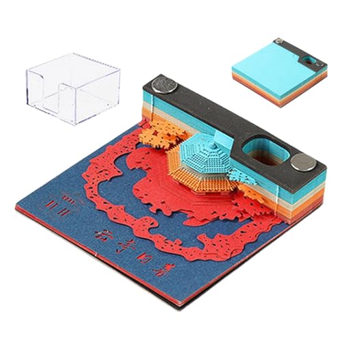 Xujuika Papierkalender 3D-Kunst,3D-Kalender,Kreativer 3D-Notizblock aus Papierschnitzkunst | Kreativer Tischkalender, 3D-Notizblock, tragbar, exquisiter 3D-Skulpturenkalender von Xujuika