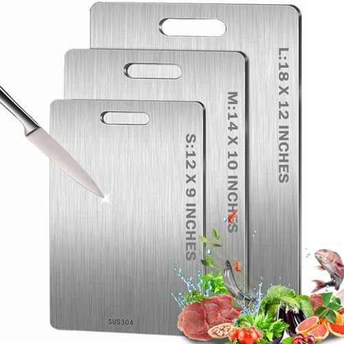 Stück Titan Schneidebrett, Schneidebrett Edelstahl, Titanium Cutting Board, Schneidematte Küche, Leicht Zu Reinigen, Schneidebretter Titan Für Die Küche Im Freien Camping Wandern (A-15 * 25cm) von Xuminny