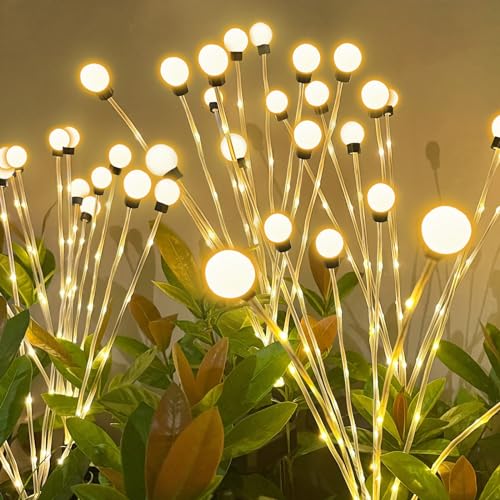 XunHe 2 PCS Solar Garten Lichter im Freien, Solar Stern Firefly Licht 70 LEDs angetrieben wasserdichtes schwankendes Landschaftslicht für Gehway Weg Hinterhof Weihnachtsdekoration Parteien von XunHe