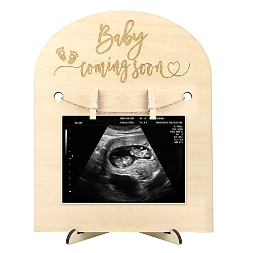 Xunboo Schwangerschaftsankündigung Ultraschall-Rahmenständer Holz-Sonogramm-Rahmen Geschenk für werdende Mutter Soziale Babyparty Medienfoto-Requisite (Large) von Xunboo