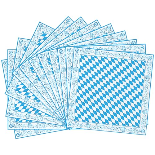 60 StüCk Oktoberfest servietten blau/weiß party Napkins Pick Oktoberfest Papierserviette Stil für Oktoberfest Outdoor Bavarian oktoberfest deko (blau weiss) von Xunerloy