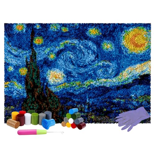 XungMen Knüpfteppich Zum Selber Knüpfen Knüpfen Set Erwachsene Teppich Knüpf-Sets Kreuzstich Set Knüpfen Set Für Kinder Und Erwachsene DIY Handwerk 3D Teppich Tapisserie Set 85 x 115 cm von XungMen