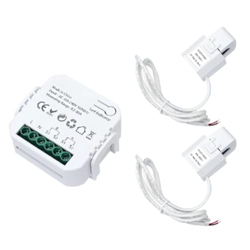 Xuodawer Tuya Smart Life ZigBee-EnergiezäHler, Bidirektional, 2 KanäLe mit Klemme, CT-App, Monitor, Solarenergie, 80 A, 110 V, 240 VAC von Xuodawer