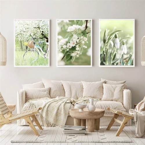 Diamond Painting 3 Teilig Kits Groß xxl Erwachsene 5D Full Drill Grüner Frühling Diamant-Malset mit Zubehör für Anfänger Kinder DIY art Painting auf Leinwand Bilder für Wanddeko Zu Hause 60x80cm 6414 von Xyyhdm