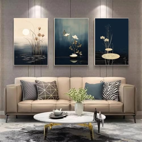 Diamond Painting 3 Teilig Kits Groß xxl Erwachsene 5D Full Drill Kunstblume Diamant-Malset mit Zubehör für Anfänger Kinder DIY art Painting auf Leinwand Bilder für Wanddekoration Zu Hause 30x40cm 6501 von Xyyhdm