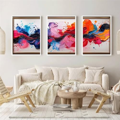 Diamond Painting 3 Teilig Kits Groß xxl Erwachsene 5D Full Drill Kunstskulptur Diamant-Malset mit Zubehör für Anfänger Kinder DIY art Painting auf Leinwand Bilder für Wanddeko Zu Hause 20x30cm 6524 von Xyyhdm