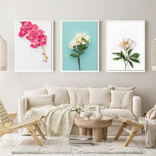 Diamond Painting 3 Teilig Kits Groß xxl Erwachsene 5D Full Drill Schöne Blumen Diamant-Malset mit Zubehör für Anfänger Kinder DIY art Painting auf Leinwand Bilder für Wanddeko Zu Hause 20x30cm 6470 von Xyyhdm