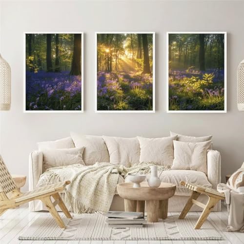 Diamond Painting 3 Teilig Kits Groß xxl Erwachsene 5D Full Drill Schöner Wald Diamant-Malset mit Zubehör für Anfänger Kinder DIY art Painting auf Leinwand Bilder für Wanddeko Zu Hause 20x30cm 6452 von Xyyhdm