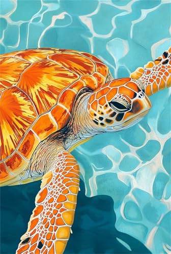 Xyyhdm Malen Nach Zahlen Erwachsene Schildkröte Paint by Numbers DIY Kit für Anfänger Acrylfarben Handgemalt Ölgemälde Leinwand Zuhause Wanddekoration Home Deko Weihnachten 50x70cm no frame 1766 von Xyyhdm